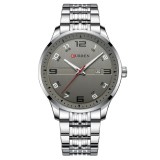 Ceas barbatesc Curren Quartz Analog Business Data Indici luminosi Argintiu