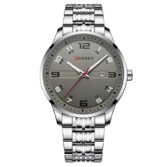 Ceas barbatesc Curren Quartz Analog Business Data Indici luminosi Argintiu