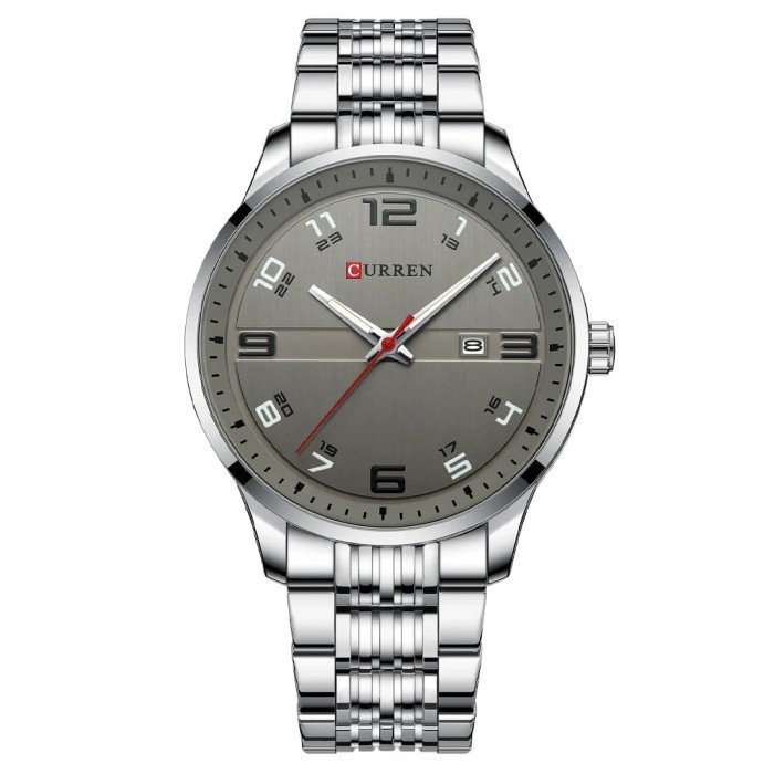 Ceas barbatesc Curren Quartz Analog Business Data Indici luminosi Argintiu