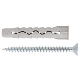 Diblu universal din nylon, Friulsider XP, 6 x 33 mm, cu surub, cap inecat, 4.5 x 45 mm, 15 bucati
