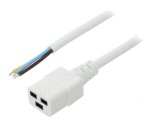 Cablu de alimentare IEC C19 3x1,5mm2, PVC, 5m, alb
