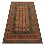 Covor de l&acirc;nă KASHQAI 4349 500 oriental, cadru vin roșu, 120x170 cm