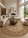 Cumpara ieftin Covor Oval Lotos 523-100 Bej Crem 150x230 cm Polipropilena Antialergic pentru Living Dormitor