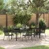 Set de masă pentru grădină 7 pcs Negru Textilene și oțel