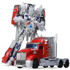 Robot de jucarie, model transformer in camion, rosu/gri, 34x9x38 cm foto