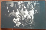 Carte Postala Fotografie Interbelica: Grup Prieteni la Petrecere, Alb-Negru, 14x9 cm, Foto Tg. Mures