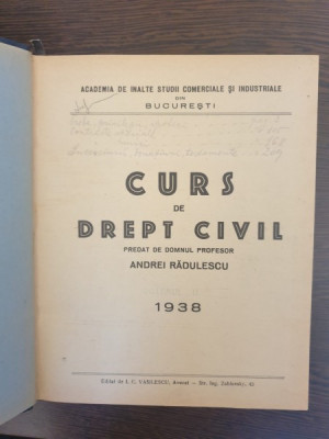 Andrei Radulescu - Curs de drept civil volumul II foto