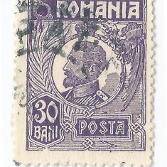 *Romania, LP 72/1929, Ferdinand - uzuale, 30 bani violet, eroare 3, oblit.