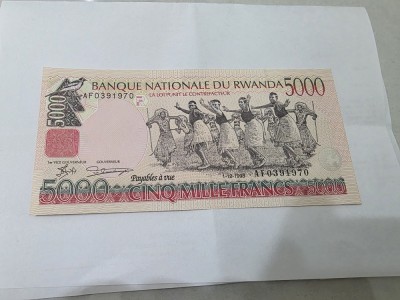 BANCNOTA RWANDA 5000 FR 1998 foto