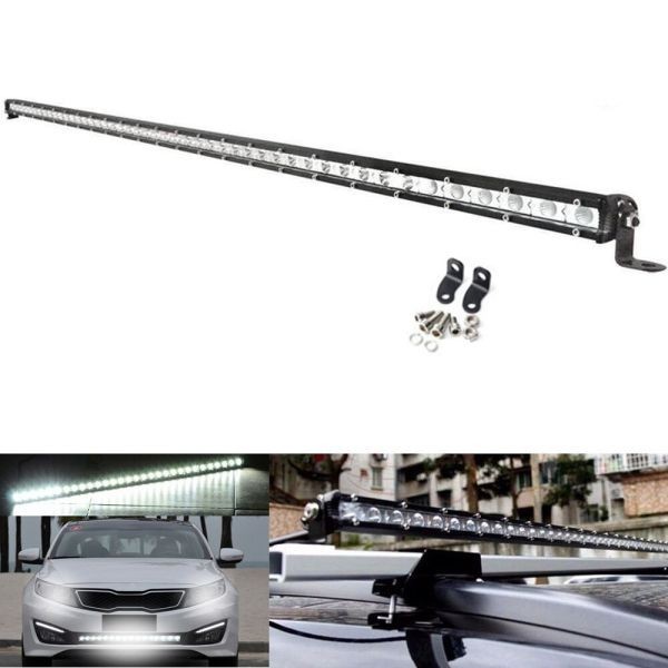 42 LED Slim BAR 112cm 126W FLOOD Lumini Proiector Lampa de lucru Far 10-30v Auto SUV Off Road