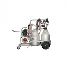 EMT. Aparat de muls vaci, doua bidoane aluminiu 20 litri, 2 posturi, pompa vacuum ulei