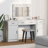 VidaXL Set masă toaletă cu LED, 3 piese, alb, lemn prelucrat