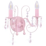 Cumpara ieftin Lampa de perete cu margele, roz, 2 becuri x E14