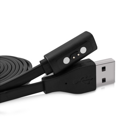 Cablu de incarcare USB pentru Pebble 2SE/2+/Time, Kwmobile, Negru, Plastic, 38723.01 foto