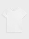Tricou unicolor pentru băieți - alb, 4F Sportswear