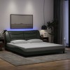 VidaXL Cadru de pat cu LED fără saltea Gri &icirc;nchis 180x200 cm Material