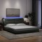 vidaXL Cadru de pat cu LED fără saltea Gri &icirc;nchis 180x200 cm Material
