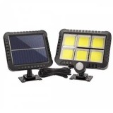 Proiector solar 120 LED COB senzor de lumina si miscare, negru ip 65