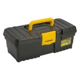 Cutie pentru unelte, 32.5x15.5x11cm, Neagră cu m&acirc;ner galben, CMCLASS