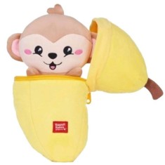 Jucarie de plus, Kawaii, Maimuta cu Husa in Forma de Banana, 24cm