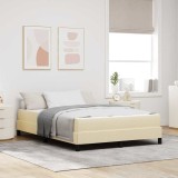 VidaXL Pat cu arcuri Altele Crem 140 x 200 cm țesătură