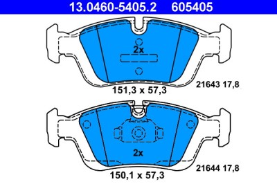 ATE 13.0460-5405.2 set placute frana,frana disc foto