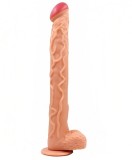 Dildo Long D cu Ventuza, PVC, Natural, 41.5 cm, STD