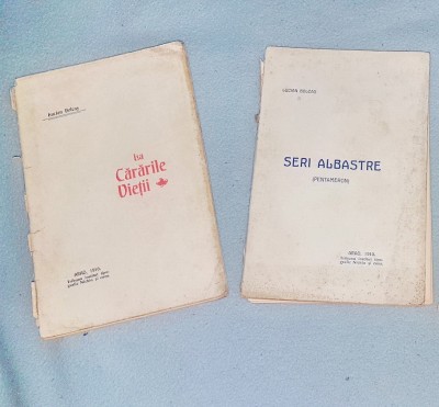 D974B-Lot 2 Carti vechi Lucian Bolcas 1910. LA CARARILE VIETII si SERI ALBASTRE. foto