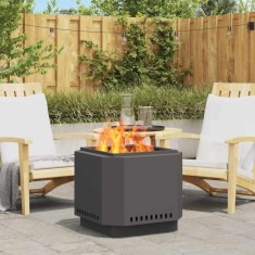 vidaXL Cuptor de foc Negru 58 x 58 x 51 cm Oțel laminat la rece 858974