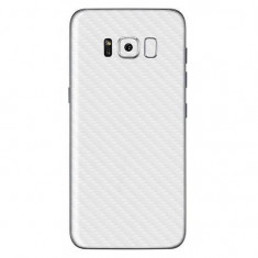 Set Folii Skin Acoperire 360 Compatibile cu Samsung Galaxy S8 Plus (2 Buc) - ApcGsm Wraps Carbon White foto