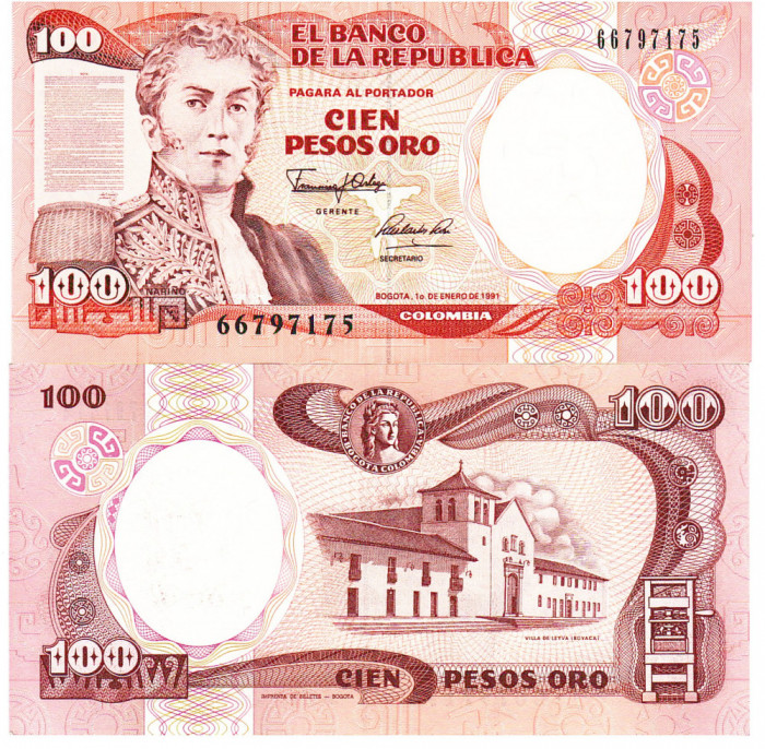 Columbia 100 Pesos Oro 1991 P-426e UNC