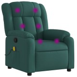 Cumpara ieftin Fotoliu reclinabil cu masaj, verde inchis, material textil