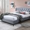Pat tapitat Chelsea, 160x200, cadru din lemn cu somiera fixa, culoare Gri