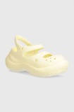 Crocs sandale Phaedra femei, culoarea bej, cu platforma, 209560