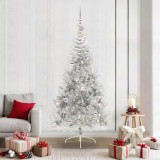 VidaXL Pom de Crăciun artificial pre-iluminat Argintiu 210 cm PET 3397221