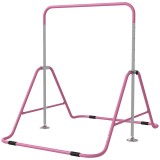 HOMCOM Bară de Tracțiuni Pliabilă pentru Copii, Bară de Gimnastică cu &Icirc;nălțimi Reglabile și Structură din Oțel, 148x105x88-128 cm, Roz | Aosom Romania