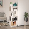 VidaXL Bibliotecă/Separator cameră, alb, 51x25x132 cm lemn masiv pin
