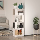 vidaXL Bibliotecă/Separator cameră, alb, 51x25x132 cm lemn masiv pin