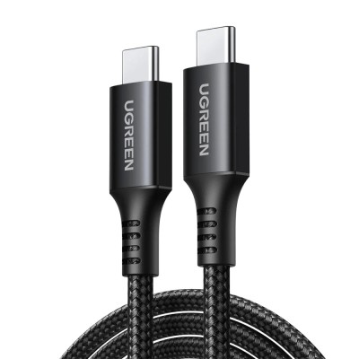 Ugreen - Data Cable US567 (15374) - USB-C to USB-C, 3A, 60W, 2m, Nylon - Black Gray foto