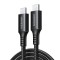 Ugreen - Data Cable US567 (15374) - USB-C to USB-C, 3A, 60W, 2m, Nylon - Black Gray