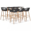 VidaXL Set mobilier de bar, 7 piese, negru și gri 3057478