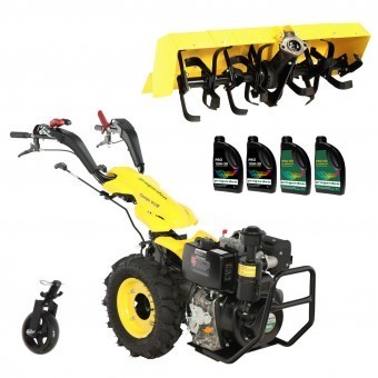 ProGARDEN Pachet Campo U12E Motocultor 12CP + FT90 Freza tractata 90cm + Roata sustinere + 4L Ulei foto