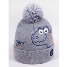 Fes de iarnă pentru băieței cu pompon, model DINO (Marime Disponibila: 9-12