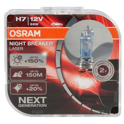 Set 2 Buc Bec Osram H7 12V 55W Night Breaker Laser Next Gen +150% Up To 150M 64210NL-HCB foto