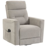 HOMCOM Fotoliu Ridicător Electric cu Masaj prin Vibrații și &Icirc;ncălzire, Fotoliu Relax Electric, Spătar Reclinabil, Chenille, Gri | Aosom Romania