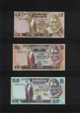 Set Zambia 2+5+10 Kwacha UNC, Colectie Bancnote Straine, Editie 1989