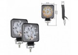 Set 2 Proiectoare LED Auto 27W, 6000K, 10-30V, 85mm, Unghi 30 grade, IP67, Lumina Alba, Off Road, Utilaje, Barca