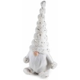 Figurina Craciun Gnom textil alb cm 17x14x40 H