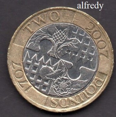 Anglia, Marea Britanie, 2007 2 Pounds, Comemorativa, Legile Unirii foto