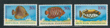 INDONEZIA 1972-FAUNA marina PESTI-Serie completa de 3 timbre nestampilate